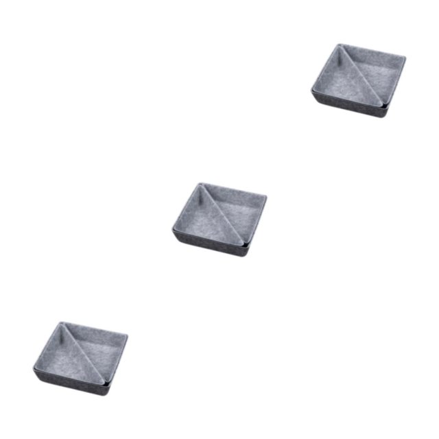 QualitChoice Home Hotel Felt Keys Tapes Phone Watch Storage Box Living Room Drawer Pens Remotes Jewellery Organizer Container Dark Grey Light Grey 3PCS