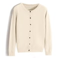 thumbnail image 4 of WomenCardigan Sweater Classic Sweatshirt Women Crew Neck Button Collar Short Sleeve Cardigan Knit Front Open, 4 of 4