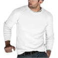 thumbnail image 3 of UVEASISHA Chandail en Tricot Côtelé Uni pour Homme Automne Hiver Décontracté Coupe Régulière Chandails à Enfiler Hauts Tricotés Col Rond Manches Raglan Chandails Confortables pour Hommes 2025 Soldes de la Rentrée Aujourd'hui Blanc G, 3 of 7