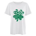 thumbnail image 1 of Penkiiy T-Shirt à Manches Courtes à Col Rond pour Femme, Mode, Imprimé de la Saint-Patrick, Décontracté, Ample, TG, Blanc, 1 of 1