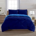 thumbnail image 5 of Reversible 3-Piece Comforter Set with Matching Shams, Two Colors in One for Ultimate Versatility and Style, Full/Queen, Navy/Aqua, 5 of 5