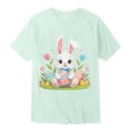 thumbnail image 4 of GDREDA T-Shirts Graphiques de Pâques pour Garçons Doux Décontractés à Manches Courtes Hauts Colorés pour Enfants Vert Pâle, 1-2 Ans, 4 of 4