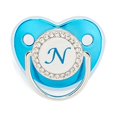 thumbnail image 1 of XZNGL Pacifier Clips Baby Girl Baby Pacifier 26 Letter Name Initials Clip Silicone Baby Pacifier Golden Shiny Newborn Pacifier Silicone Pacifier Clip, 1 of 3