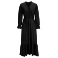 thumbnail image 4 of Gspmoly Robes Décontractées pour Femmes, Robe Décontractée à Manches Longues et Col en V pour Femmes au Style Élégant, Robes de Vacances pour Femmes Articles en Liquidation, 4 of 6