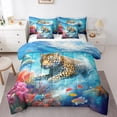 thumbnail image 1 of YST Leopard Cheetah Bedding Set, Sea Marine Themed Comforter, 7-Piece, Queen, 1 of 6