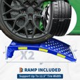 thumbnail image 1 of Edtara Heavy Duty Car Ramps Set, 8000 lbs Capacity, Two Steel Auto Ramps with Reflective Strips, 35"x13"x9", for Safe Vehicle Maintenance and Repairs, 1 of 7