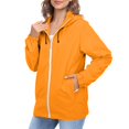 thumbnail image 2 of Comdrip Veste Légère pour Femmes! Veste Chaude Coupe-Vent Imperméable à Blocs de Couleur pour Femmes, Coupe-Vent d'Extérieur, Veste de Randonnée, Veste de Randonnée pour Femmes Légère orange TG, 2 of 5