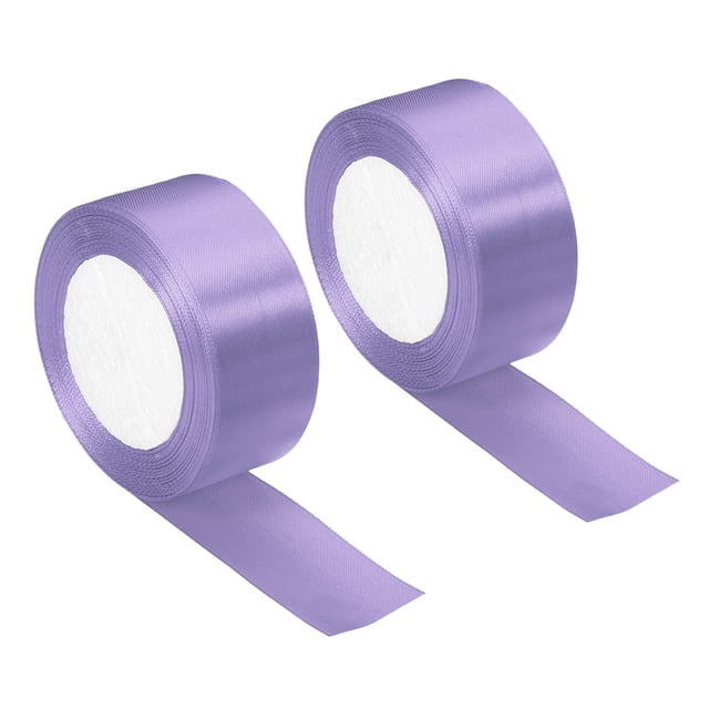 Unique Bargains 1.5 Inch Wide 24 Yards Satin Ribbon, 2 Pack Double Face Solid Crafts Roll for Party Home DIY Wrapping Decoration, Light Purple