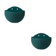 thumbnail image 2 of Youkk Easy To Install Double-layer Plastic Flowerpot For Walls Drainage Flower Pot Blackish Green 2Set, 2 of 6