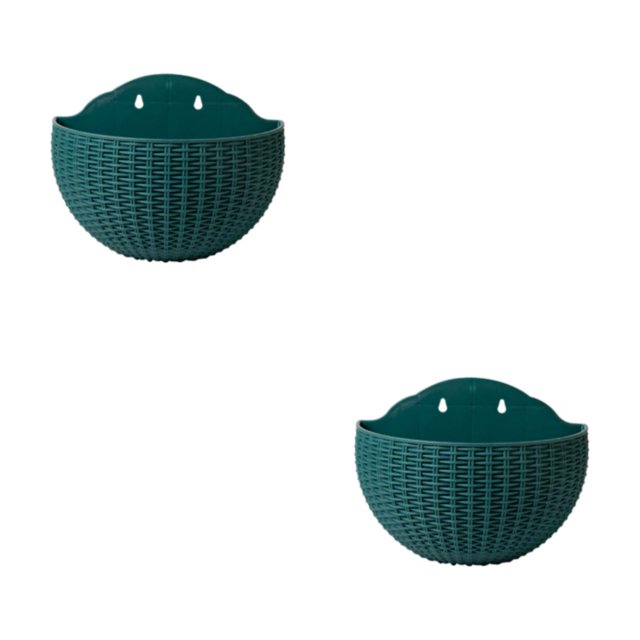 kurtrusly Double-layer Structure Plastic Pot With Easy Installation Easy To Install Blackish Green 2Set