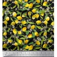 thumbnail image 1 of Soimoi Polyester Crepe Fabric Leaves,Floral & Lemon Vegetable Print Sewing Fabric Yard 52 Inch Wide, 1 of 3