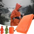 thumbnail image 2 of TopLLC Poncho de Pluie à Capuchon, Imperméable d'Urgence Isolé Réfléchissant en Film d'Aluminium PE, Imperméable Réutilisable Résistant aux Intempéries, Équipement de Survie Portable Double Face pour la Randonnée, le Camping et l'Extérieur, 2 of 9