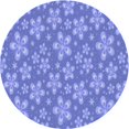 thumbnail image 1 of Ahgly Tapis Rond Lavable en Machine Intérieur Transitionnel Bleu Denim, 4 Pieds Rond, 1 of 7
