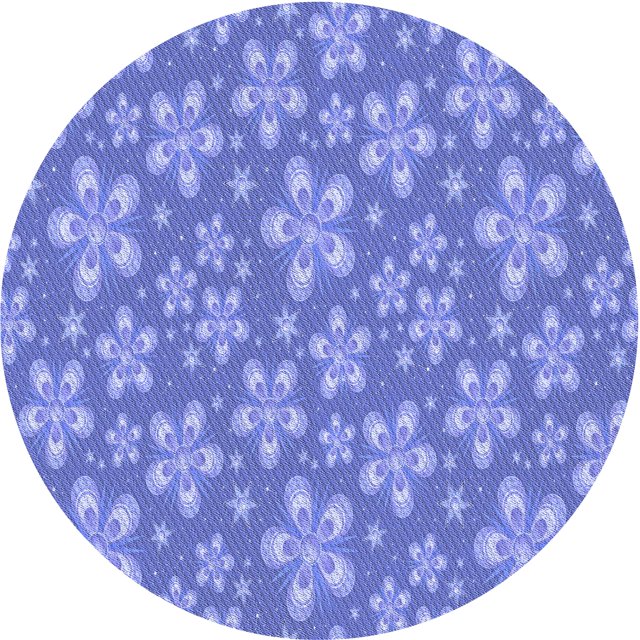 Ahgly Tapis Rond Lavable en Machine Intérieur Transitionnel Bleu Denim, 4 Pieds Rond