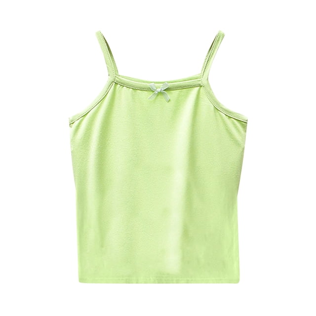 Plebaso Kids Girls Sleeveless T-Shirt Solid Color Spaghetti Strap Top Tee Baby Summer Clothes