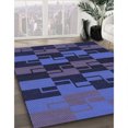 thumbnail image 3 of Ahgly Company Machine Washable Indoor Square Transitional Midnight Blue Area Rugs, 4' Square, 3 of 7