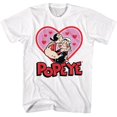 thumbnail image 1 of Popeye P O Saint-Valentin Blanc T-Shirt pour Adulte TG, 1 of 2
