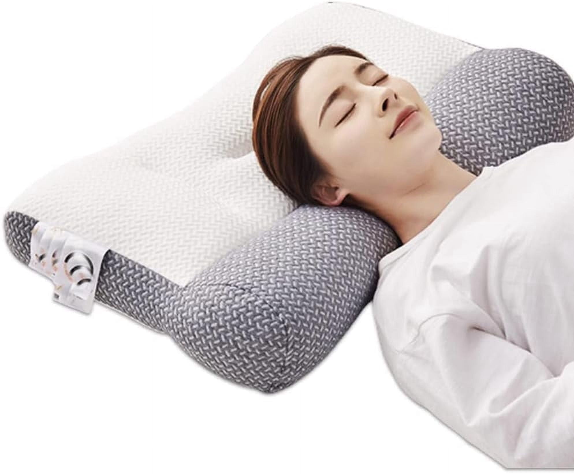 Ergonomic Pillow for Sleeping, 24" x 16" Cervical Neck Support Pillow for Side, Back & Stomach Sleepers, Grey