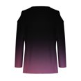 thumbnail image 4 of QIPOPIQ Hauts pour Femmes Manches 3/4 Chemises Col Rond Blouses Décontractées Amples Imprimé Dégradé T-Shirts en Liquidation, 4 of 5