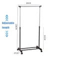 thumbnail image 3 of EGNMCR Hooks for Hanging Clothes Rack With Wheels Clothes Rack Height Clothes Trolley Clothes Airer Rolling Cabinet Single Coat Rack In Tube Style shelf shelf, 3 of 7
