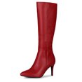 thumbnail image 1 of Unique Bargains Women's Pointed Toe Side Zip Stiletto Heel Knee High Boots, 1 of 7