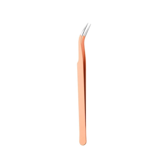 Precision Elbow Tweezers, Stainless Steel, Curved Tip, Enhanced Grip, for Electronics, Crafts, Jewelry Making, Soldering, Experimental Work Hzhnb | Metal, Orange