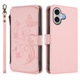 thumbnail image 2 of Butterfly Embossed Wallet Case Compatible with [iPhone 17] Kickstand Zipper Pink, 2 of 6