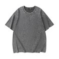 thumbnail image 1 of Styesk T-Shirts pour Hommes Vintage Couleur Unie Manches Courtes Col Rond, 1 of 2