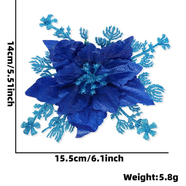 Christmas Tree Decorations,Christmas Decorations Indoor Christmas Artificial Flowers 16Cm Simulation Flower Accessories Christmas Tree Decoration Christmas Flower Pendant