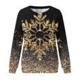 thumbnail image 4 of Pisexur Chandail en Molleton de Noël pour Femmes Sans Capuche Imprimé Graphique Vacances Col Rond Chandail en Molleton Ample Surdimensionné Automne Mode Décontracté Chandail-Over Manches Longues pour Femmes, 4 of 4