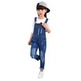 thumbnail image 1 of KIDSCOOL SPACE Girls Washed Distressed Denim Ripped Cotton Jean Overalls,12-13 Years, 1 of 7