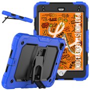 XYX Case for iPad Mini 5th/4th Generation Case 7.9 inch 2019/2015, 3in1 Heavy Duty Shockproof Tablet Case with Stand, Shoulder Strap, Blue