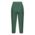 thumbnail image 4 of Yuyuzo Womens Plus Size Capris High Waisted Straight Leg Solid Color Bottom Capri Pants for Women 3/4 Slacks, 4 of 5
