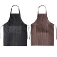 thumbnail image 2 of 2PCS Waterproof Apron Simple Fashion Stripe Apron Kitchen Oilproof Adults Apron Cooking Apron for Women Men (Coffee, Bla, 2 of 8