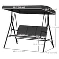 thumbnail image 3 of Outsunny 3-seater Swing Chair Covered, Black, 3 of 10