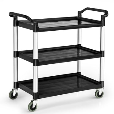 Giantex Chariot de Service Roulant, Chariot Utilitaire Robuste pour Cuisine, Restaurant, Bureau, Entrepôt, Garage