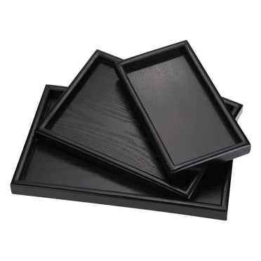 WALFRONT Rectangle Shape Solid Wood Tea Coffee Snack Food Meals Serving Tray Plate Restaurant Trays, Tea Serving Tray, Wood Tea Tray