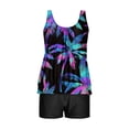 thumbnail image 4 of FAVIPT Women's Tummy Control Modest Swimsuit Floral Tankini Two Piece Bathing Suit with Boyshorts Multicolor,L, 4 of 6