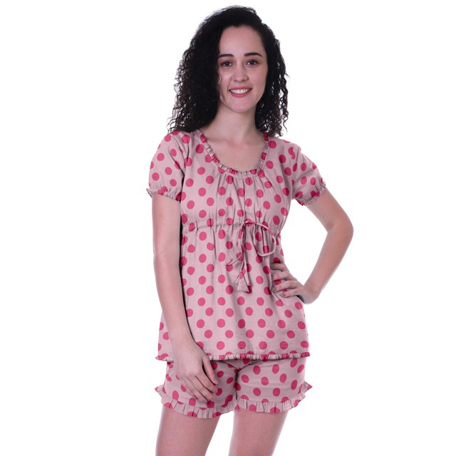Moomaya Pyjama en Coton pour Femmes, Ensemble de Nuit 2 Pcs avec Shorts, Ensembles de Pyjama avec Shorts