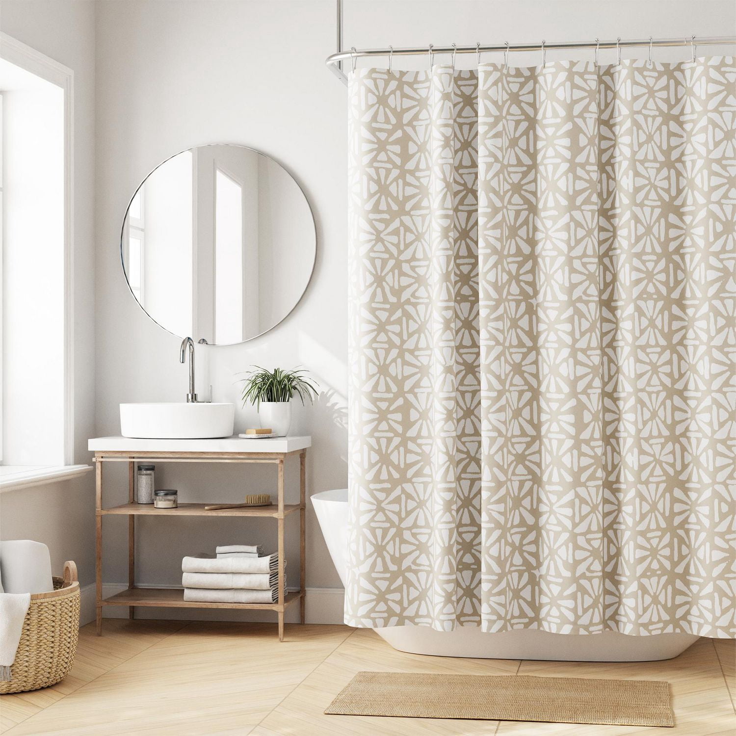 Rideau de douche décoratif en tissu recyclé Hometrends