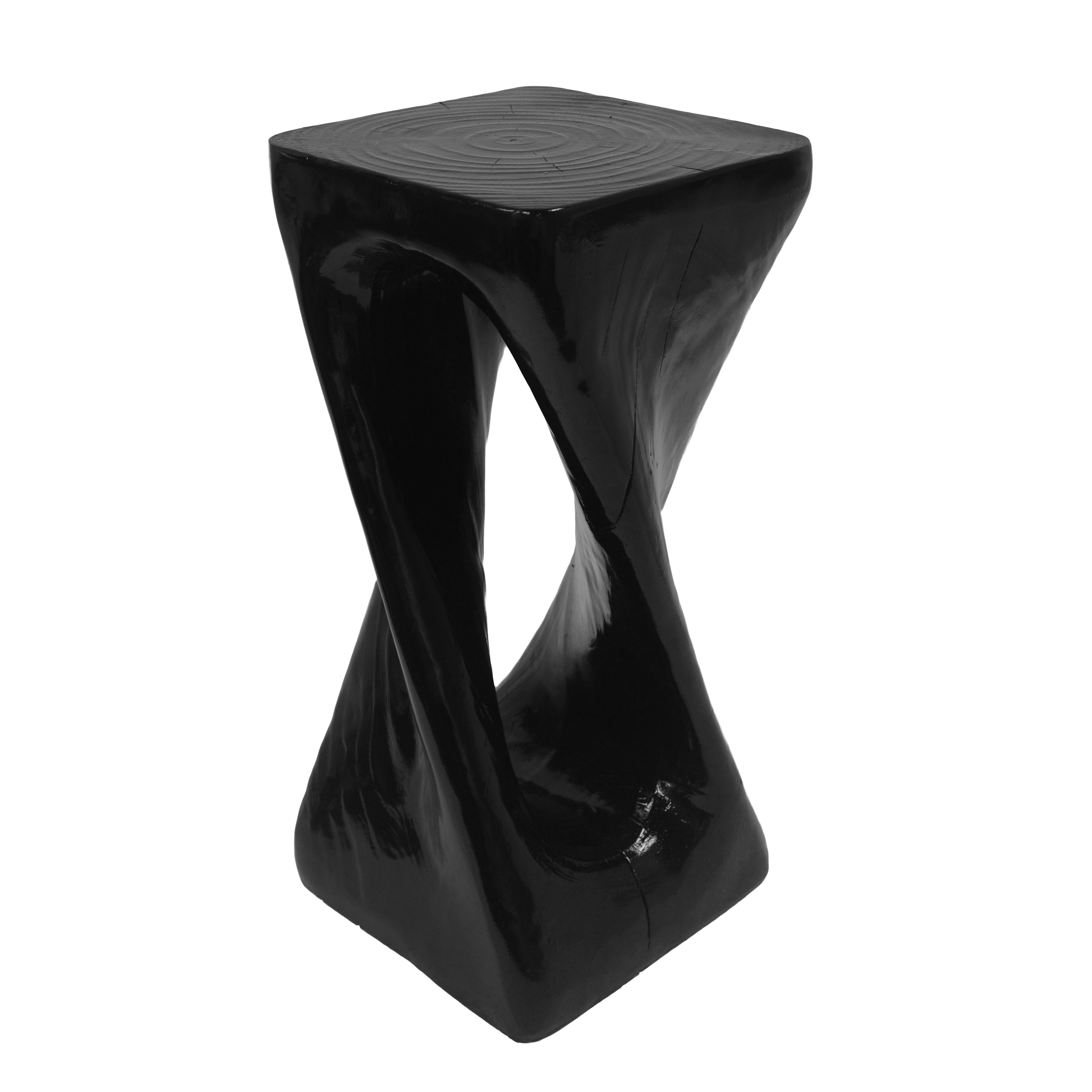 Table d'appoint Noble House Grey MGO, texture bois, hauteur 68 cm, noir
