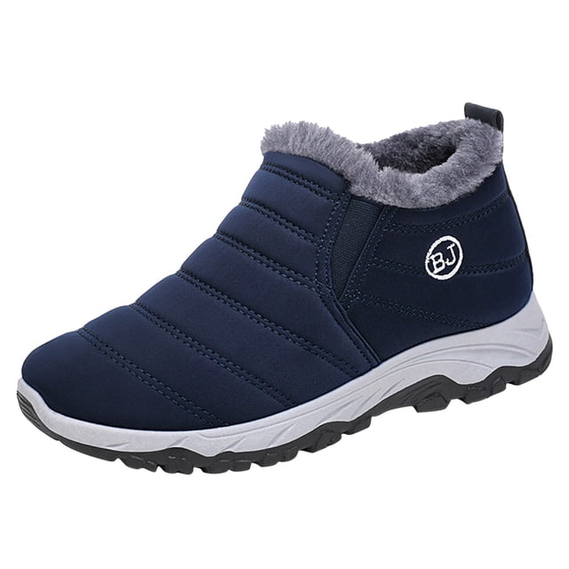 Kcodviy Winter Men Snow Boots Cold Weather Boots Men Snow Flat Bottom Non Slip Snow Skis for Men with Bindings and Boots Waterproof Solid Color High Top Short Plush Warm and Comfortable