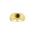 thumbnail image 1 of RYLOS Men's Ring Yellow Gold Plated Silver Ring, 7MM Round Shape Gemstone Designer Style Rings Smoky Quartz June Birthstone Rings Silver Size 13, 1 of 7