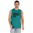 thumbnail image 1 of Inkmeso Printed Graphic World Okayest Dad€ T-Shirt For Mens Best Daddy Ever Gift T-Shirt, 1 of 7