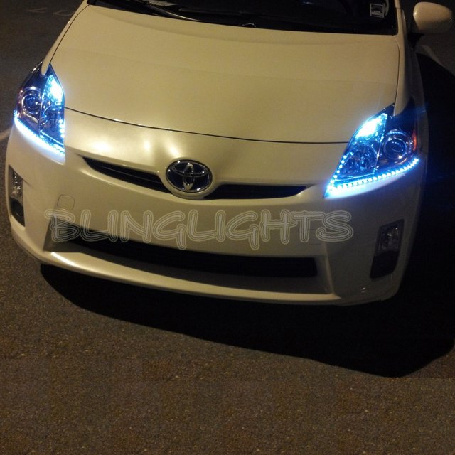 For Toyota Prius LED DRL Light Strips for Headlamps Headlights Head Lamps Day Time Running Strip Lights