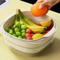 thumbnail image 4 of Dvkptbk Multi Functional Basket New Fruit Cleaning Bowl with Strainer Container Kitchen Sink Food Catcher Drainer Fruit Rinser Vegetable Washing Filter Bowl Drain Basket Home Essentials, 4 of 6