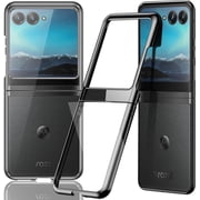 Compatible Flip Case for Motorola Razr Plus 2023 Case Clear,Motorola Razr 40 Ultra Case,Electroplating Shockproof Protective Case for Motorola Razr  Case 2023 Motorola Razr Flip Phone Case