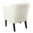 thumbnail image 4 of HomePop Transitional Wood and Fabric Barrel Accent Chair in White, 4 of 9