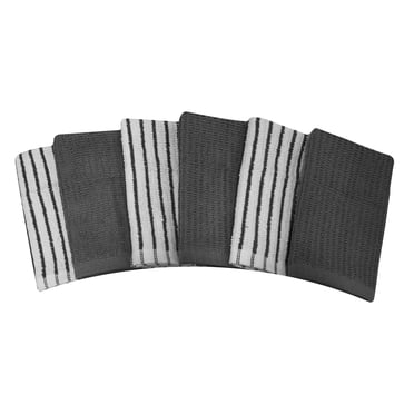 Hometrends Bar Mop Dish Cloth 6 pack, Grey