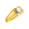 thumbnail image 3 of RYLOS Mens Rings 14K Yellow Gold Classic Design 7X5MM Oval Gemstone & Diamond  Opal October Birthstone Ring Size 8, 3 of 7